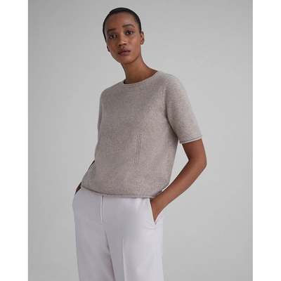 Shop Club Monaco Cashmere Tee In Taupe Multi