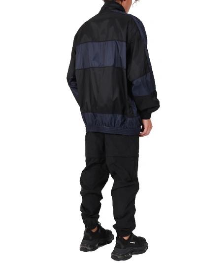 Shop Balenciaga Color Block Bb Jacket In Black