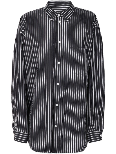 Shop Balenciaga Striped Logo Shirt In Black