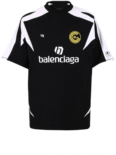 Shop Balenciaga Soccer T-shirt In Black