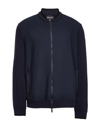 Shop Giorgio Armani Sweatshirts In Dark Blue
