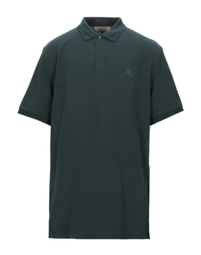 Shop Burberry Polo Shirt In Dark Green