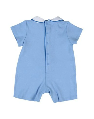 Shop Armani Junior Romper In Sky Blue