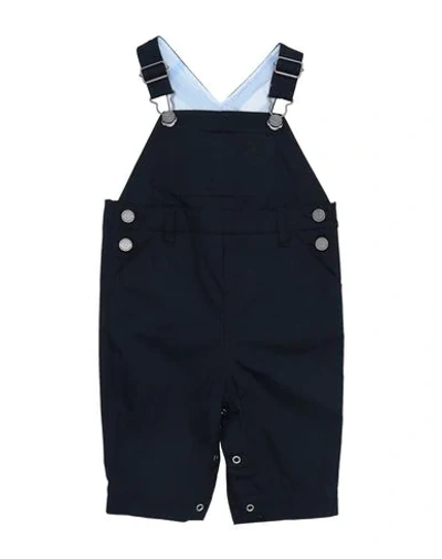 Shop Burberry Baby Overalls In Dark Blue