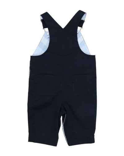 Shop Burberry Baby Overalls In Dark Blue