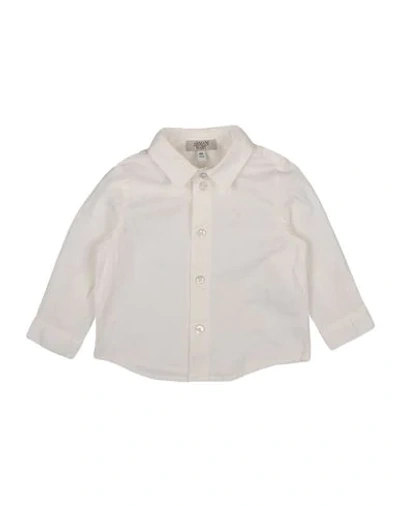 Shop Armani Junior Solid Color Shirt In Ivory
