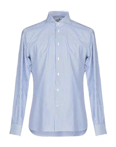 Shop Pierre Balmain Striped Shirt In Pastel Blue