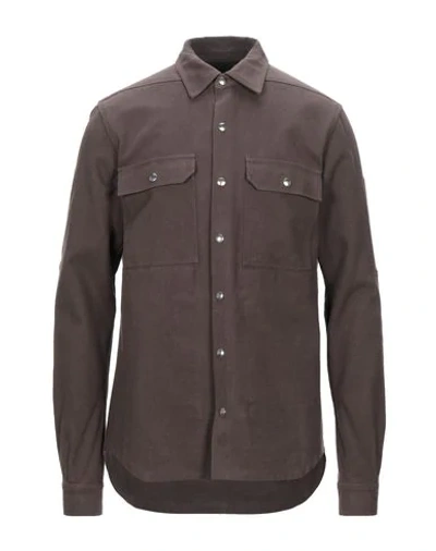 Shop Rick Owens Solid Color Shirt In Lead