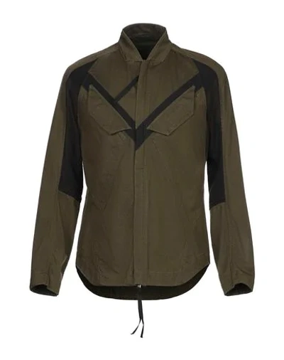 Shop Abasi Rosborough Denim Jacket In Military Green