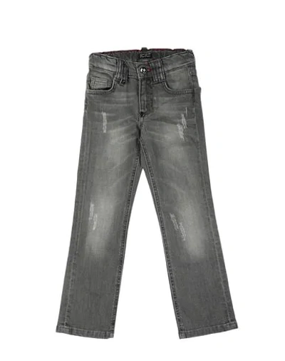 Shop Philipp Plein Toddler Boy Jeans Lead Size 4 Cotton, Elastane In Grey