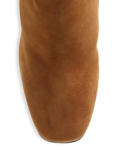 Shop Giuseppe Zanotti Suede Over-the Knee Split-back Boots In Brown