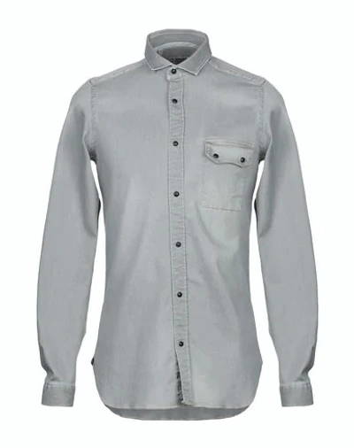 Shop E.marinella Denim Shirt In Grey