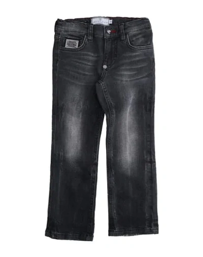 Shop Philipp Plein Toddler Boy Jeans Grey Size 6 Cotton, Elastane