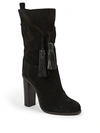 LANVIN Suede & Leather Tasseled Mid-Calf Boots