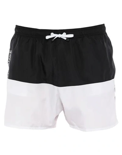 Shop Armani Exchange Swim Trunks In Black