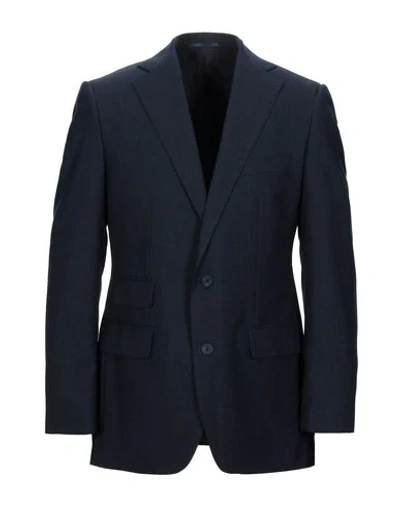 Shop Thom Sweeney Suit Jackets In Dark Blue