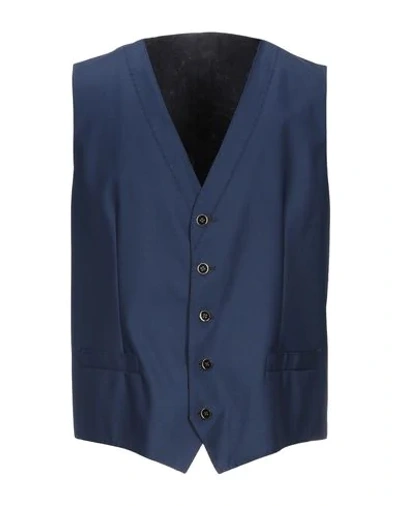Shop Dolce & Gabbana Man Tailored Vest Blue Size 42 Virgin Wool