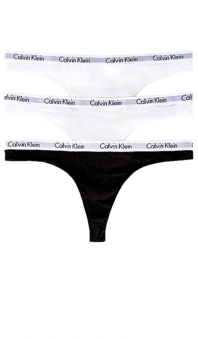Calvin Klein Underwear Carousel 3 Pack Underwear In White & Black