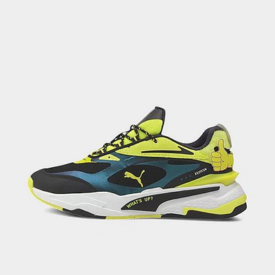 Shop Puma Big Kids' X Emoji® Rs-fast Casual Shoes In  Silver/fluo Yellow/ Black