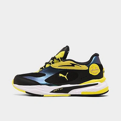Shop Puma Little Kids' X Emoji® Rs-fast Casual Shoes In  Silver/fluo Yellow/ Black