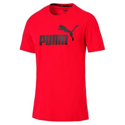 Shop Puma Men's Essentials Logo T-shirt In Red