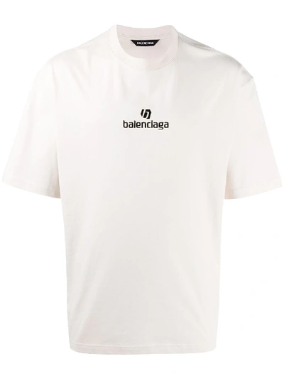 Shop Balenciaga Sponsor Logo T-shirt In Neutrals