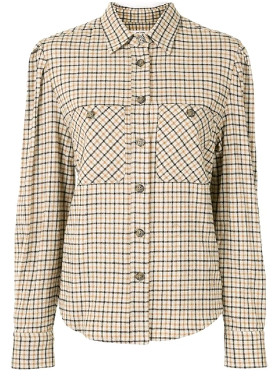 Shop Isabel Marant Étoile Falco Checked Long-sleeved Shirt In Neutrals