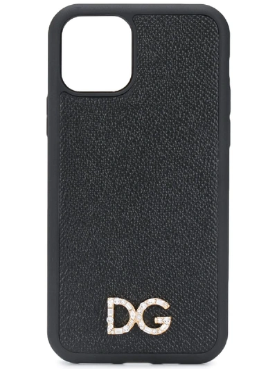 Shop Dolce & Gabbana Crystal Logo Iphone 11 Pro Case In Black