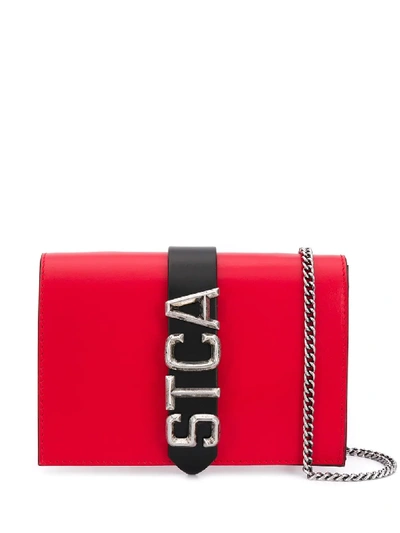 Shop Just Cavalli Logo Shoulder Bag In Red