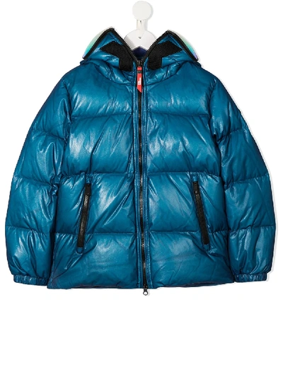 Shop Ai Riders On The Storm Young 'cool Day Cool Play' Padded Coat In Blue