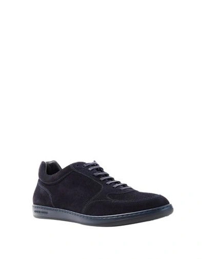 Shop Giorgio Armani Sneakers In Dark Blue