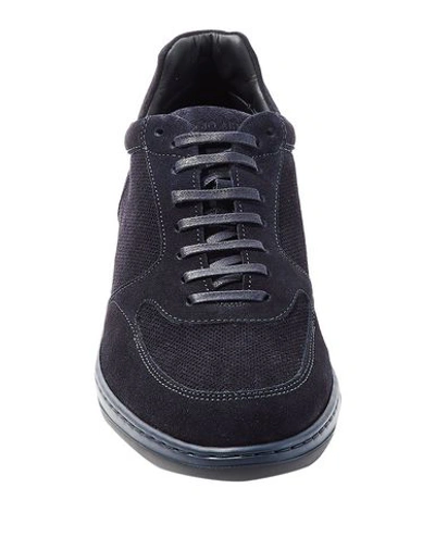 Shop Giorgio Armani Sneakers In Dark Blue