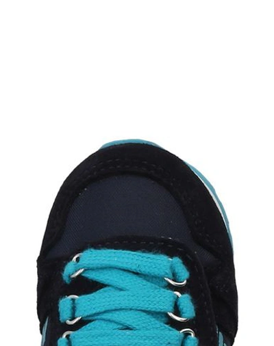 Shop Armani Junior Sneakers In Dark Blue