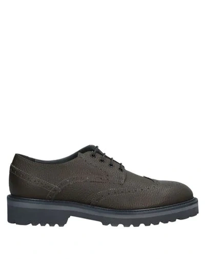 Shop Alberto Guardiani Lace-up Shoes In Khaki