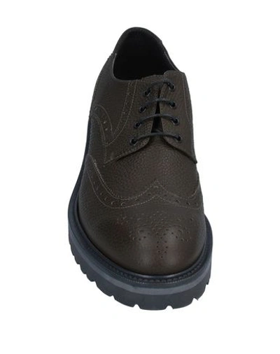 Shop Alberto Guardiani Lace-up Shoes In Khaki