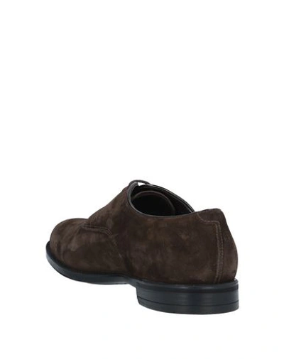 Doucal's Man Lace-up Shoes Dark Brown Size 7 Soft Leather In Brown