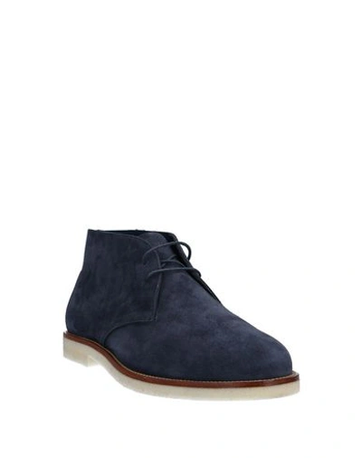 Shop Hogan Man Ankle Boots Slate Blue Size 6.5 Soft Leather