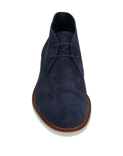 Shop Hogan Man Ankle Boots Slate Blue Size 6.5 Soft Leather