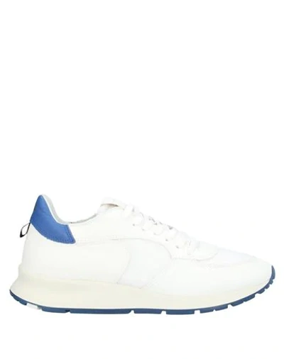 Shop Philippe Model Man Sneakers White Size 9 Soft Leather, Textile Fibers