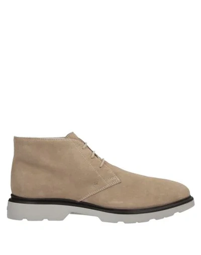 Shop Hogan Man Ankle Boots Beige Size 6.5 Soft Leather
