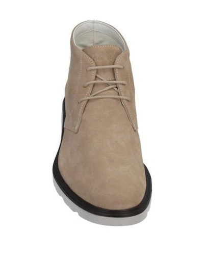 Shop Hogan Man Ankle Boots Beige Size 6.5 Soft Leather