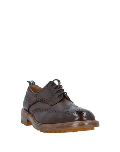 Shop Green George Lace-up Shoes In Dark Brown