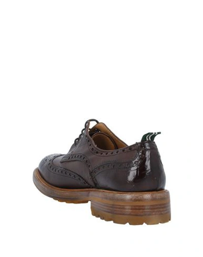 Shop Green George Lace-up Shoes In Dark Brown