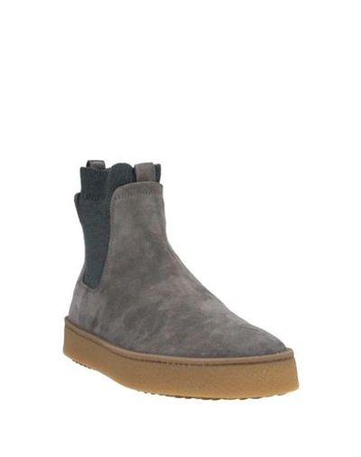 Shop Hogan Man Ankle Boots Lead Size 7 Soft Leather In Grey