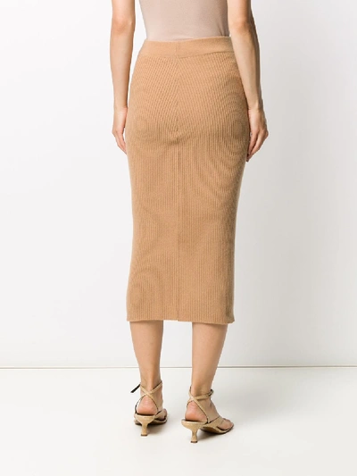 Shop Andamane Eulalia Wool Skirt In Beige