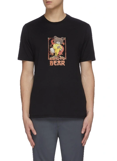 Shop Neil Barrett Kung-fu Bear Print T-shirt In Black