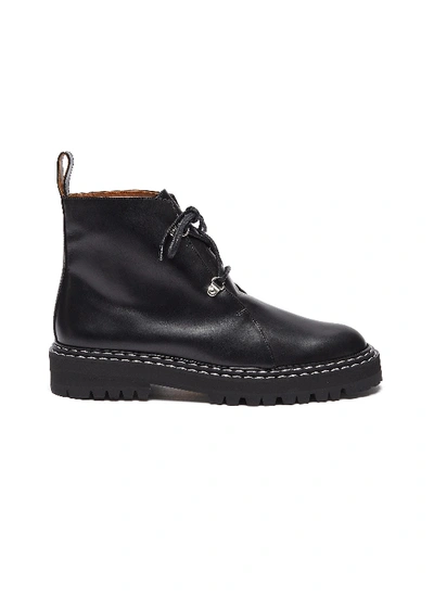 Shop Atp Atelier 'cozzana' Contrast Topstitch Leather Ankle Boots In Black