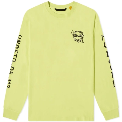 Shop Moncler Genius 2 Moncler 1952 X Undefeated Long Sleeve Eagle Logo Print Tee In Yellow