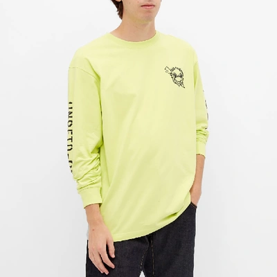 Shop Moncler Genius 2 Moncler 1952 X Undefeated Long Sleeve Eagle Logo Print Tee In Yellow