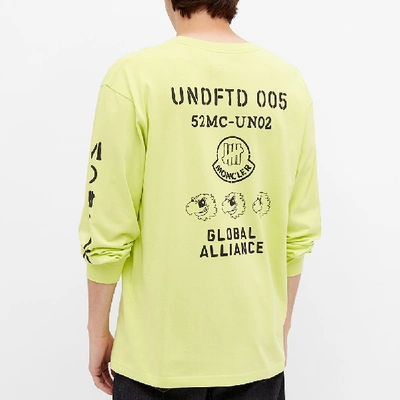 Shop Moncler Genius 2 Moncler 1952 X Undefeated Long Sleeve Eagle Logo Print Tee In Yellow